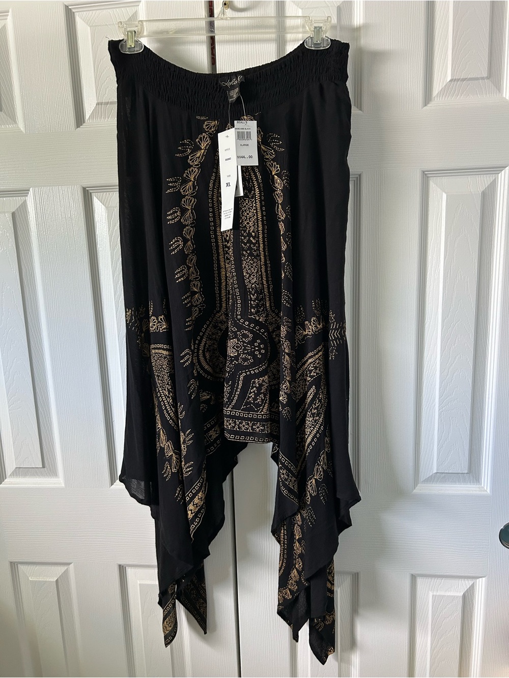 lola Black Dress with Gold Paisley Print
